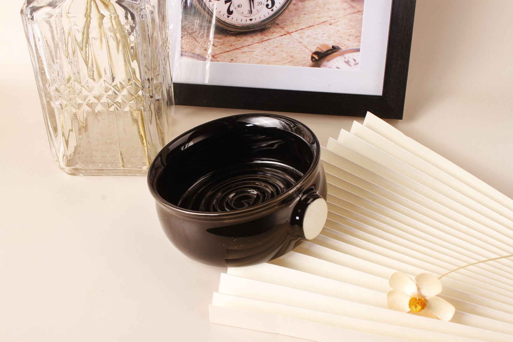 CB012 Yaqi Black Shaving Bowl