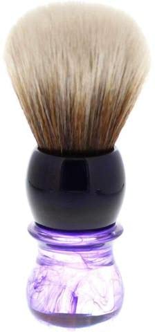 R1738 Yaqi Mew Brown Synthetic Shaving Brush, Purple Haze Handle