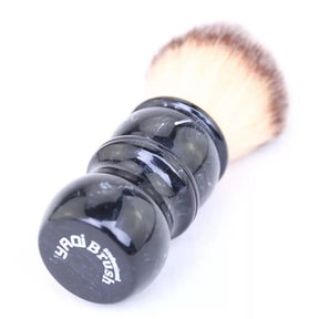 R15101601 Yaqi Obsidian Black - Brown knot Shaving Brush